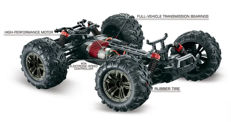 1:16 4WD High Speed Monster Truck SPIRIT 2,4GHz Black/Red – RC Buggies