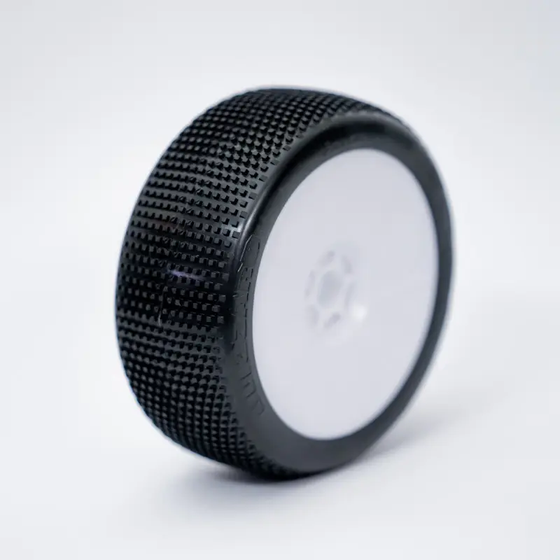 1:8 Buggy BLIZZARD MEDIUM/SOFT pre-mounted white ""B1COMP"" (2) – RC Wheels & Tyres