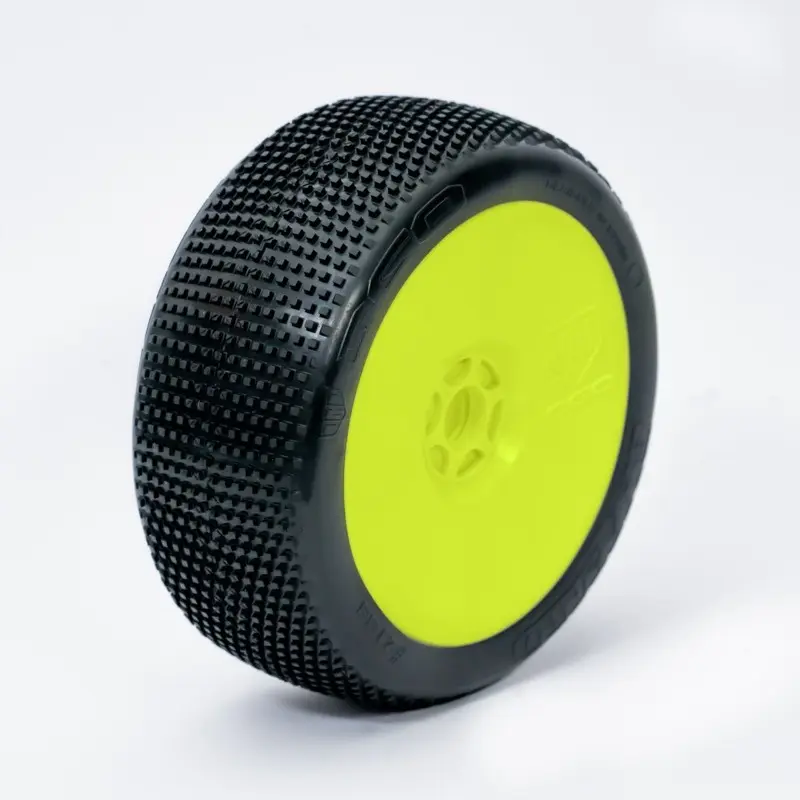 1:8 Buggy BLIZZARD ULTRA SOFT pre-mounted yellow ""B1COMP"" (2) – RC Wheels & Tyres