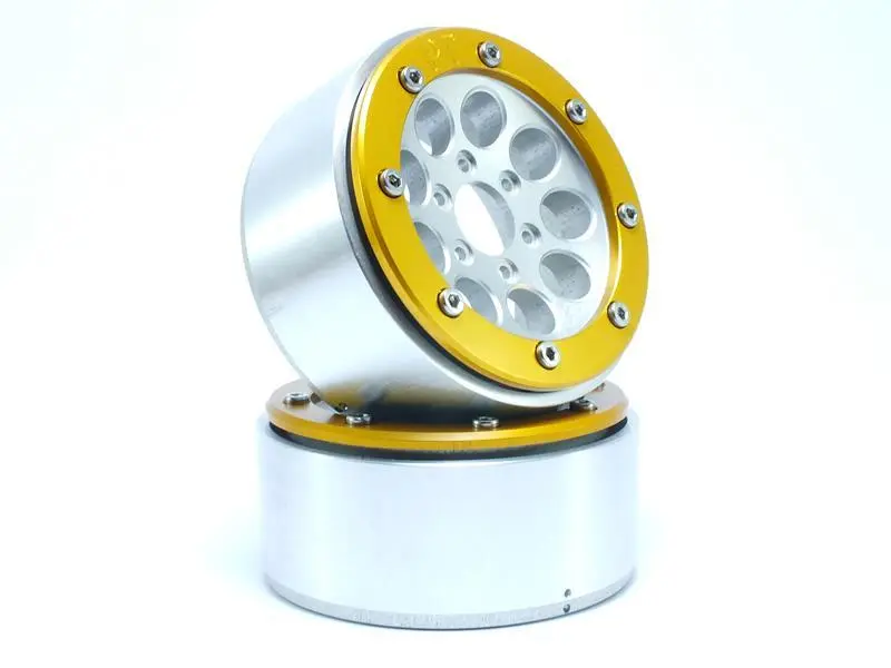 RC Crawler wheels Beadlock Wheels GUN Silver/Gold 1.9 (2) w/o Hub – RC Wheels & Tyres