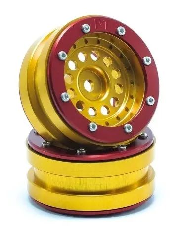 RC Crawler wheels Beadlock Wheels PT-Bullet Gold/Red 1.9 (2 pcs) – RC Wheels & Tyres