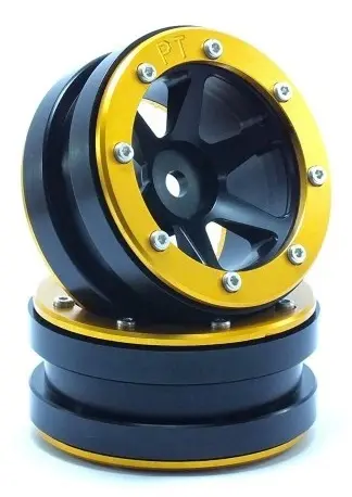 RC Crawler wheels Beadlock Wheels PT-Slingshot Black/Gold 1.9 (2 pcs) – RC Wheels & Tyres