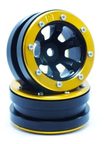 RC Crawler wheels Beadlock Wheels PT- Claw Black/Gold 1.9 (2 pcs) – RC Wheels & Tyres