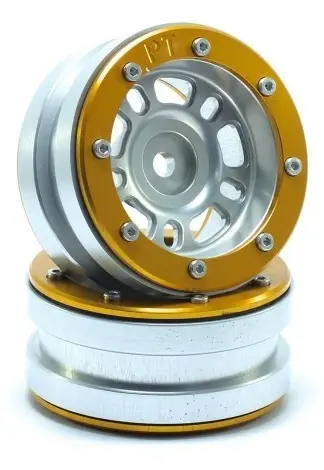 RC Crawler wheels Beadlock Wheels PT- Distractor Silver/Gold 1.9 (2 pcs) – RC Wheels & Tyres