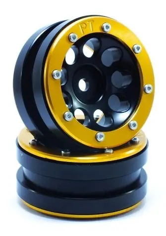 RC Crawler wheels Beadlock Wheels PT- Ecohole Black/Gold 1.9 (2 pcs) – RC Wheels & Tyres
