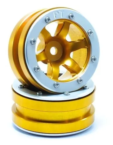 RC Crawler wheels Beadlock Wheels PT- Wave Gold/Silver 1.9 (2 pcs) – RC Wheels & Tyres
