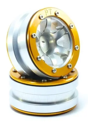 RC Crawler wheels Beadlock Wheels PT- Wave Silver/Gold 1.9 (2 pcs) – RC Wheels & Tyres