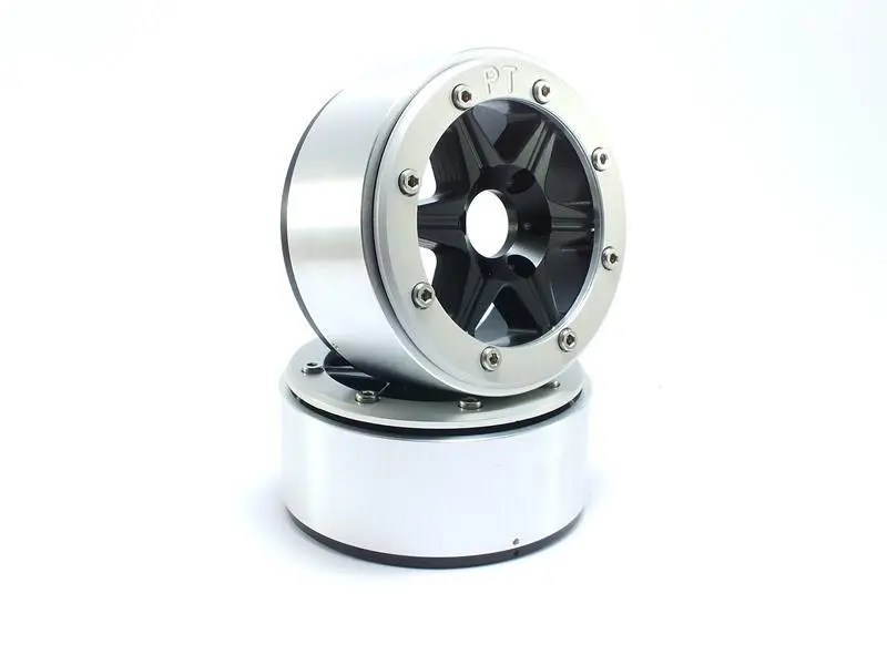 RC Crawler wheels Beadlock Wheels SIXSTAR Black/Silver 1.9 (2) w/o Hub – RC Wheels & Tyres