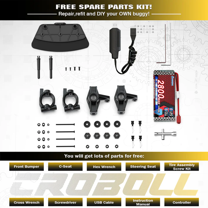 Rlaarlo 1/14 Brushless Buggy, 80+ KMH RTR, Special Edition 14015G(A) - Carbon – RC Buggies