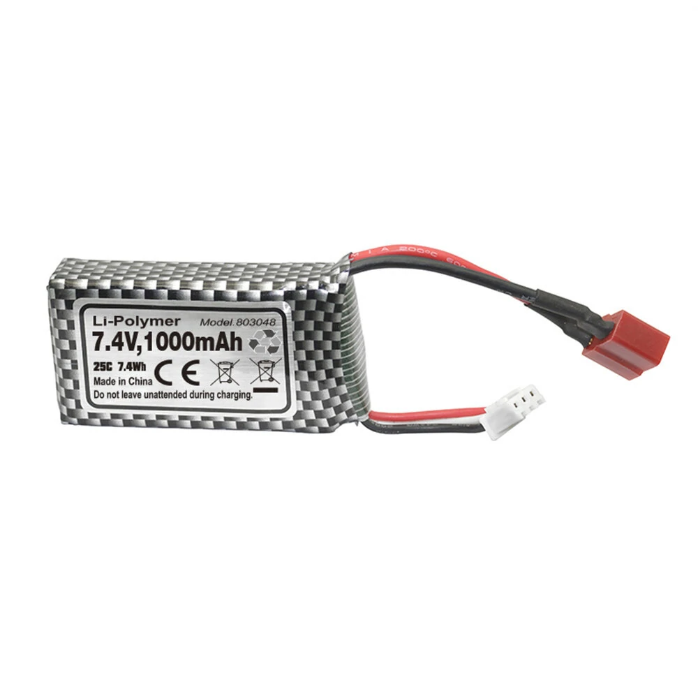 Spare 7.4V 1000mAh 25C T Plug Lipo Battery Vehicles Models Parts Flyhal FC600/HBX16889A Pro – RC Batteries