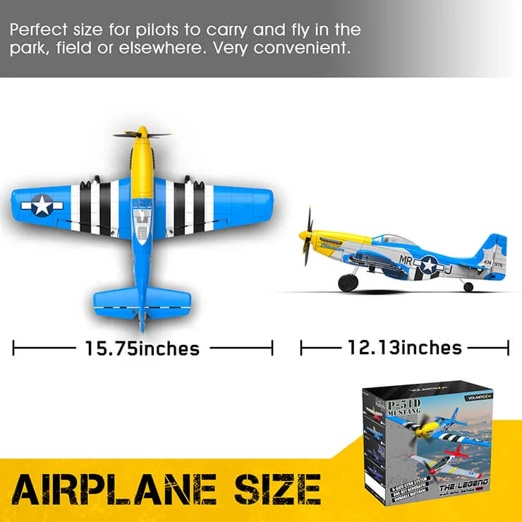 VOLANTEX P-51D MUSTANG V2 BLUE RC Plane