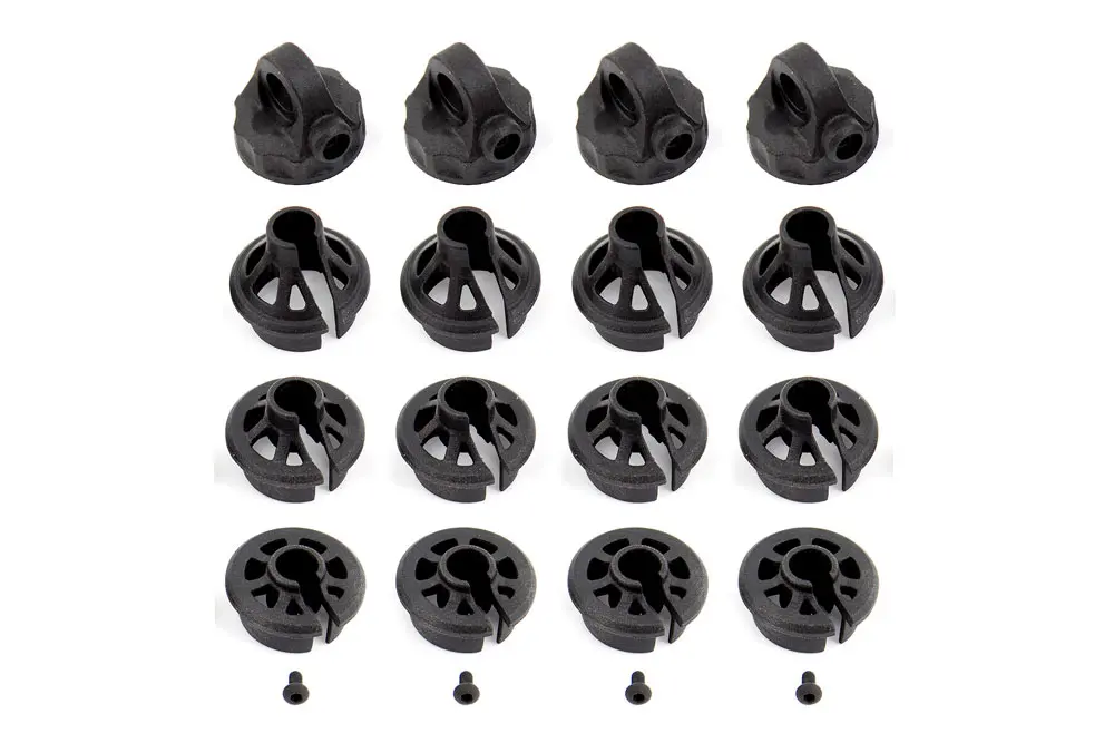 Team Associated B6.1/B74 Shock Caps and Spring Cups – view 2