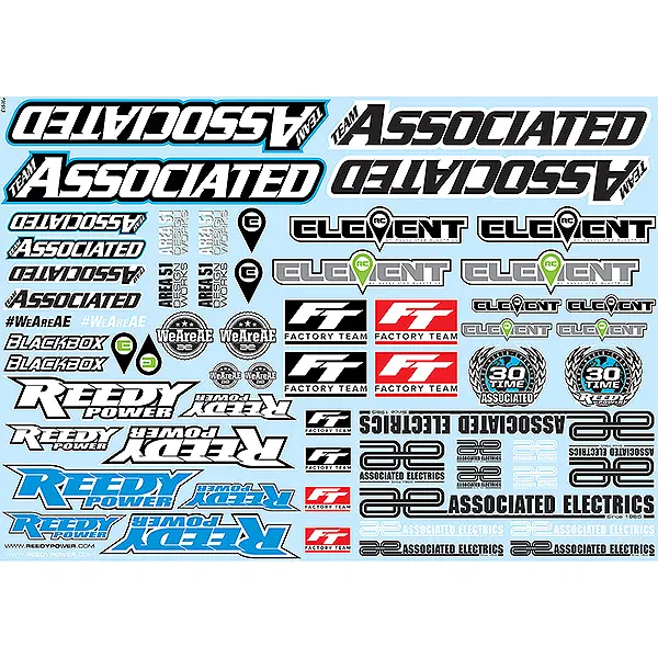 Team Associated 'Ae' Branding Decal Sheet