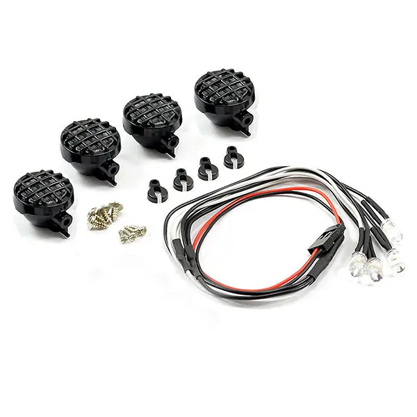 Fastrax Light Set W/Led,lenses Wire Connector 4pc - Round
