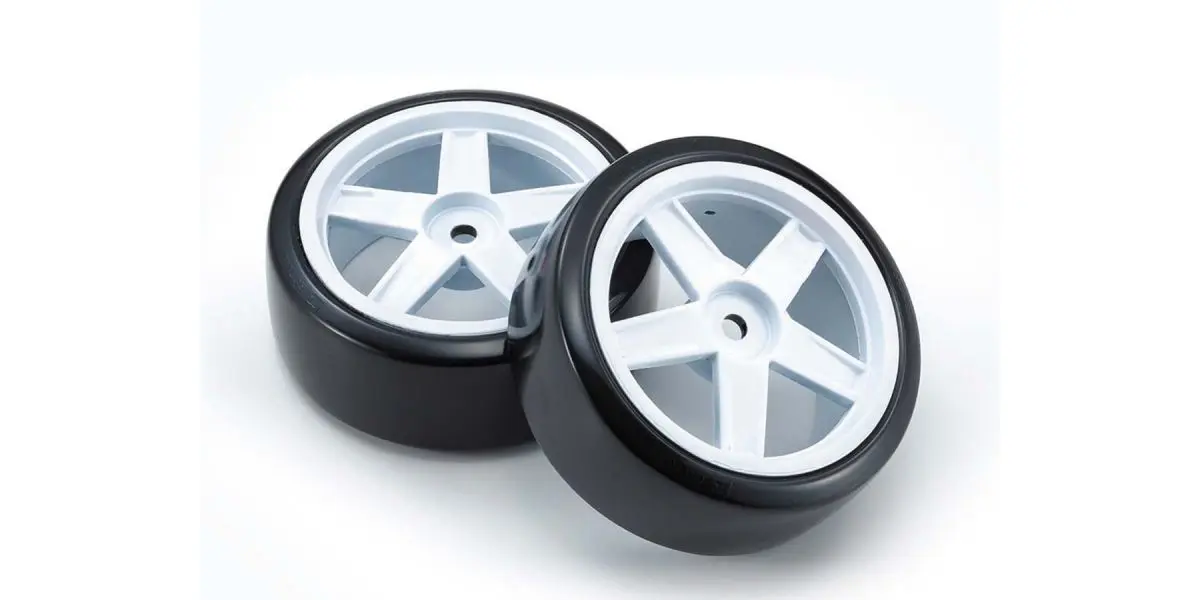 Pre-Glued Drift Tyres Fz02 5-Spoke White 1:10 Fazer 2.0 (2)