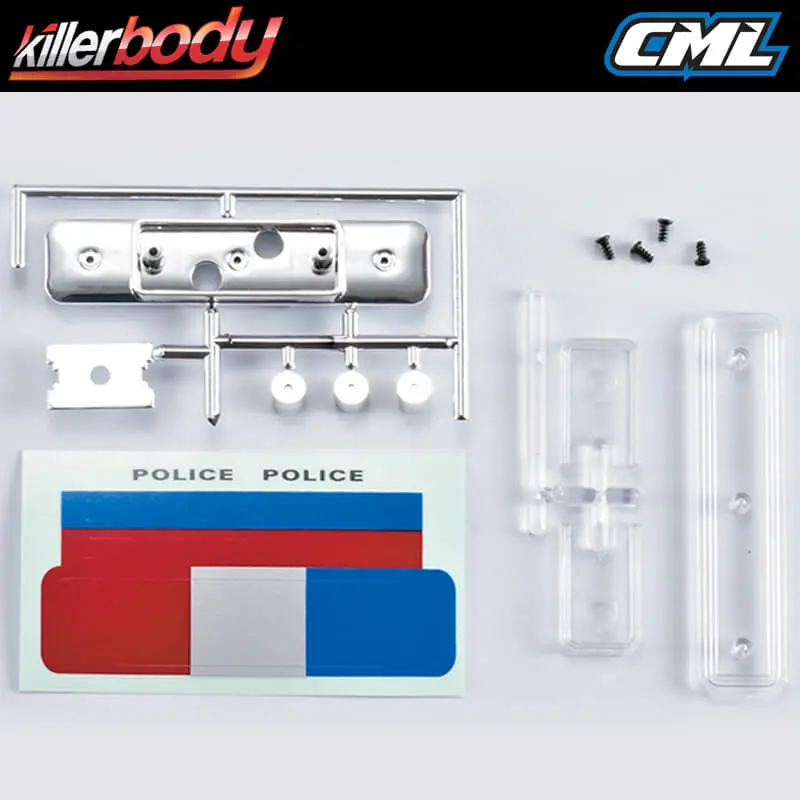 Killerbody Police Roof Warning Light W/O Led for 1/10