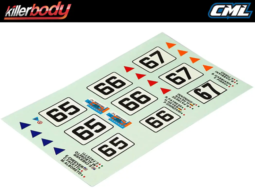 Killerbody Decal Sheet Lancia Beta Montecarlo (Num/Drivers) – view 2