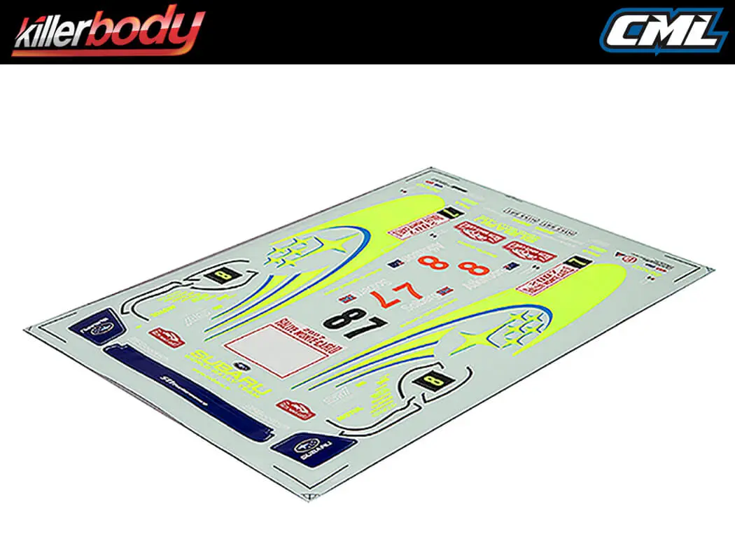Killerbody Subaru Impreza WRC 2007 Racing Decal Sheet – view 2