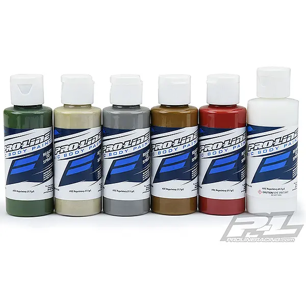 Proline Rc Body Paint Military Colour Set (Green/Sand/Grey/Earth/Mars/Clear)