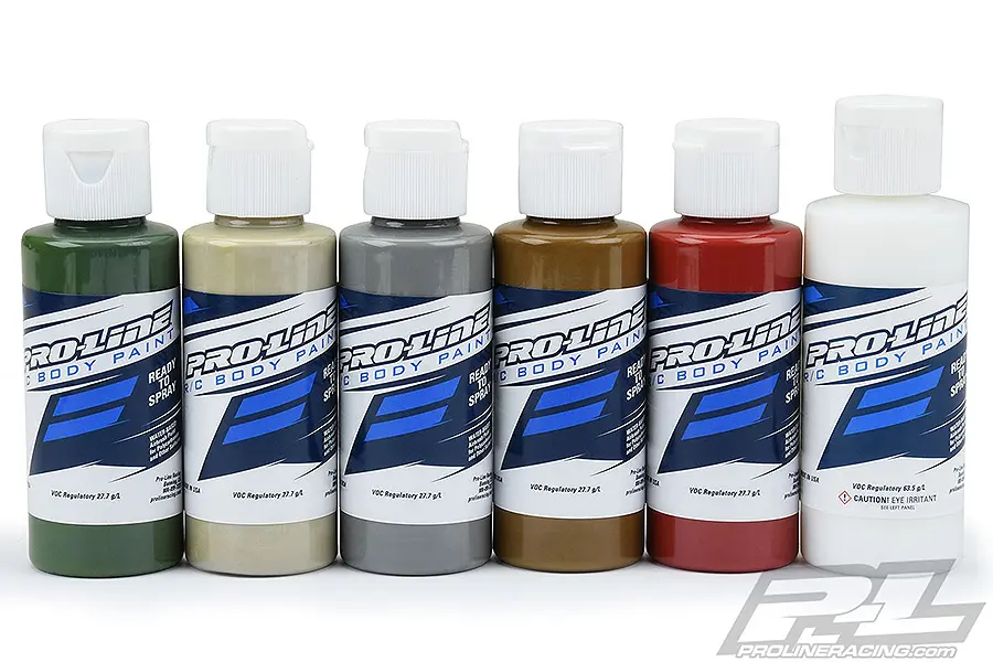 Proline Rc Body Paint Military Colour Set (Green/Sand/Grey/Earth/Mars/Clear) – view 2