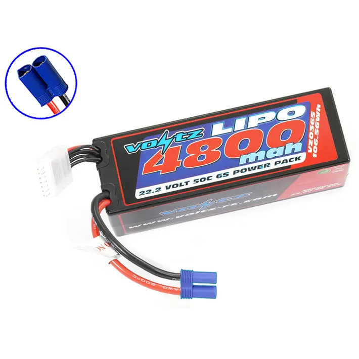 Voltz 4800mah Hard Case 22.2V 50c Lipo Stick Pack Ec5