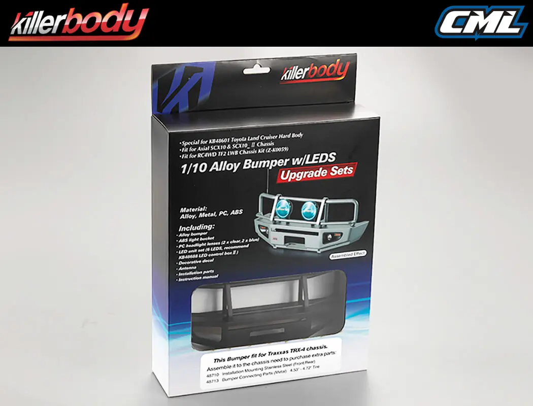Killerbody 1/10 Alloy Bumper W/Leds Upgrade Sets Matte-Black – view 3