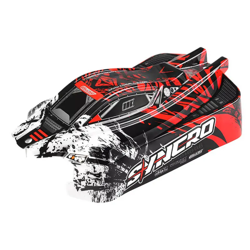 Corally Polycarbonate Body Syncro Painted Cut Decals Red Colour