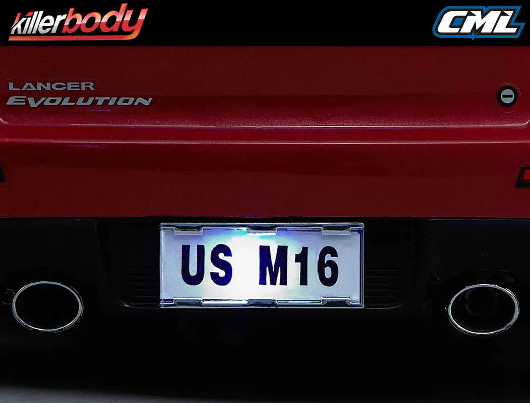 Killerbody Number Plate W/Led Unit Set 1/10 Touring Car – view 3