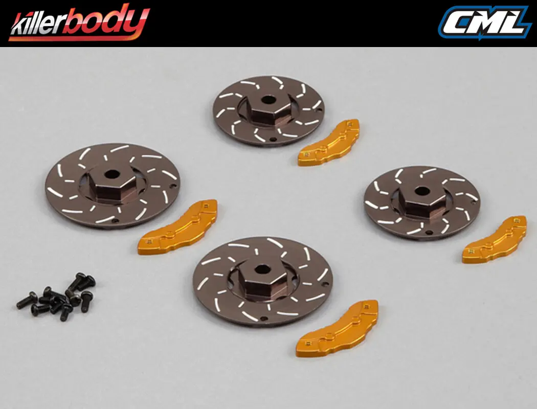 Killerbody Calliper Brake Disc Grey/Gold 4pc (Cnc Aluminum) – view 2