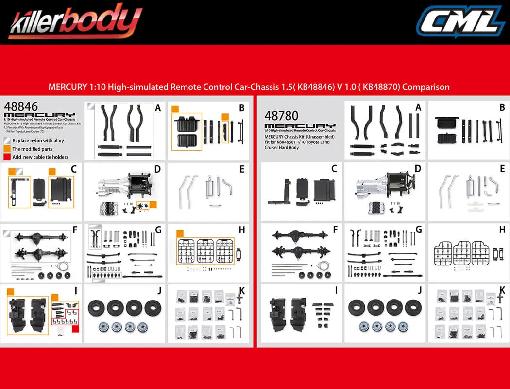 Killerbody 1.5V Mercury Kit Fits Kb48601 Toyota Lc70 Body – RC Car Kit – view 5