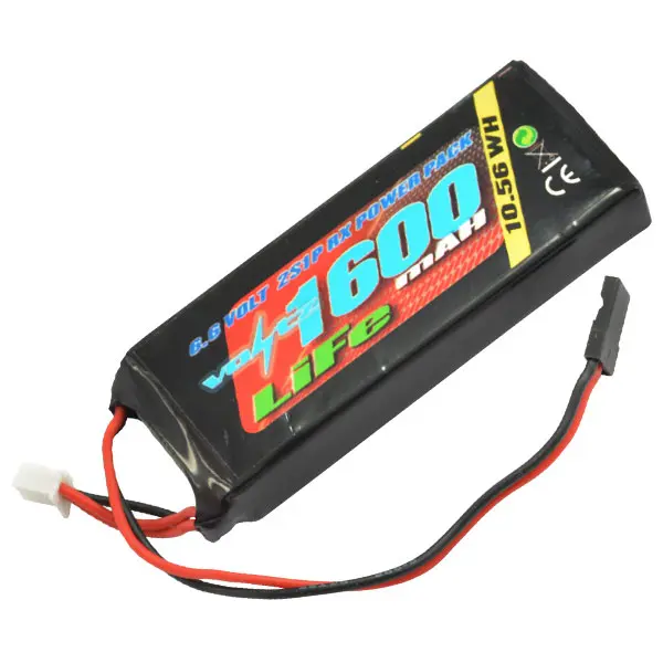 Voltz 1600mah 2s 6.6V Rx Life Straight Battery Pack