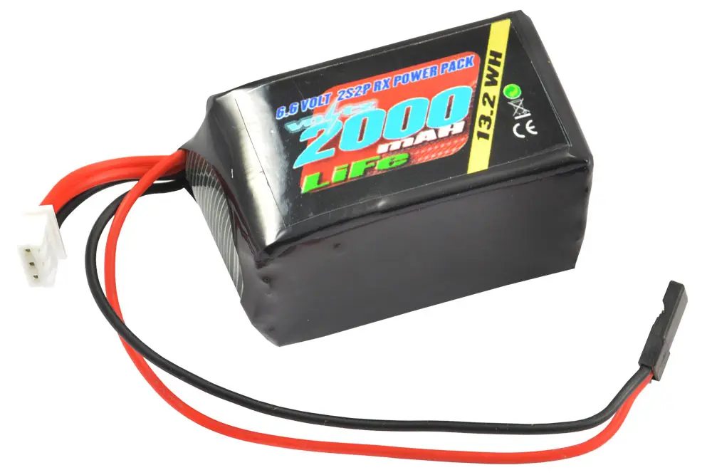 Voltz 2000mah 2s 6.6V Rx Life Hump Battery Pack – view 2
