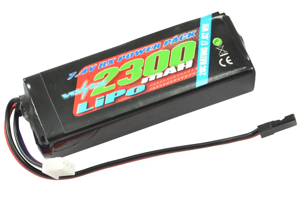 Voltz 2300mah 2s 7.4V Rx Lipo Straight Battery Pack – view 2