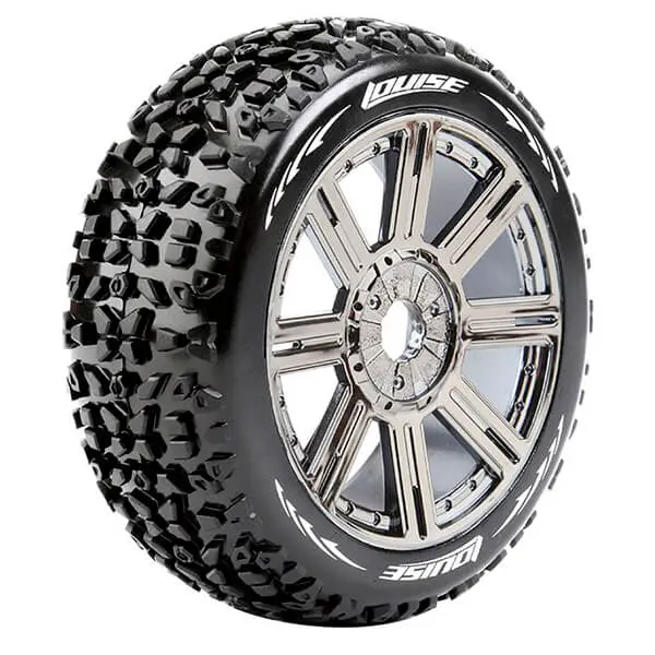 Louise Rc B-Mazinger 1/8 Fr/Rr Soft Hex 17mm Spoke Black Chrome