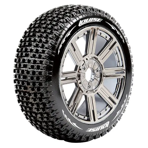 Louise Rc B-Pirate 1/8 Fr/Rr Soft Hex 17mm Spoke Black Chrome