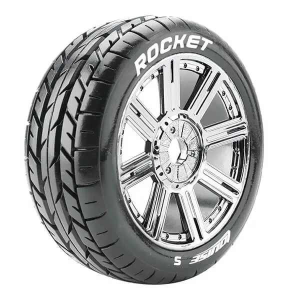 Louise Rc B-Rocket 1/8 Fr/Rr Soft Hex 17mm Spoke Black Chrome