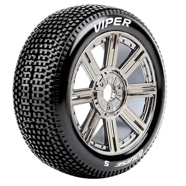 Louise Rc B-Viper 1/8 Fr/Rr Soft Hex 17mm Spoke Black Chrome