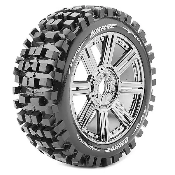 Louise Rc B-Ulldoze 1/8 Fr/Rr Soft Hex 17mm Spoke Chrome