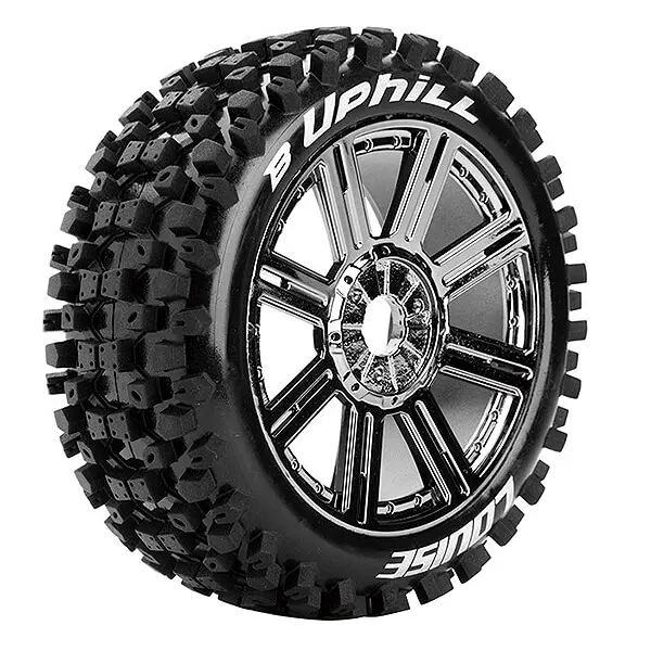 Louise Rc B-Uphill 1/8 Fr/Rr Soft Hex 17mm Spoke Black Chrome