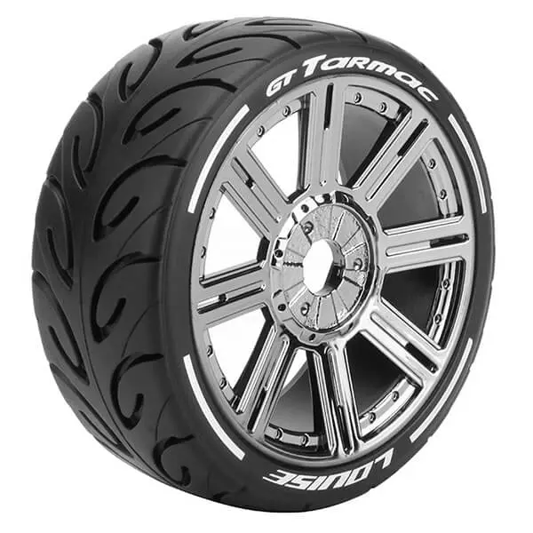 Louise Rc Gt-Tarmac 1/8 Fr/Rr Super Soft Hex 17mm Spoke Black Chrome