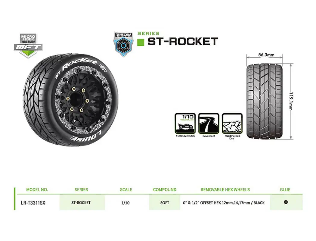 Louise Rc St-Rocket Removable Hex 12,14,17mm 0"&amp; 1/2" Offset – view 6