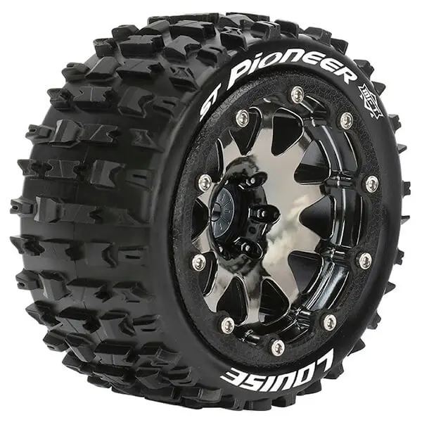 Louise Rc St-Pioneer 1/10 Soft Bead-Lock/1/2 Offset Hex 12m Black Chrome