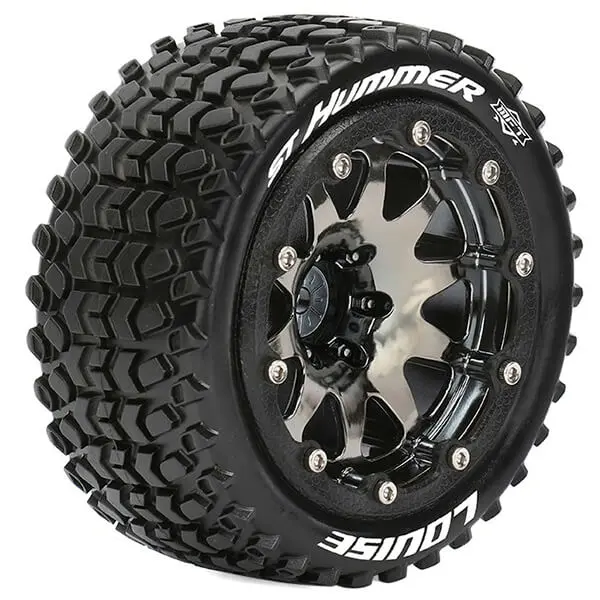 Louise Rc St-Hummer 1/10 Soft Bead-Lock 1/2" Offset Hex 12mm Black Chrome