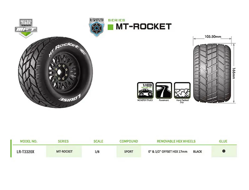 Louise Rc Mt-Rocket Removable Hex 17mm 1/8 0" & 1/2" Offset – view 6