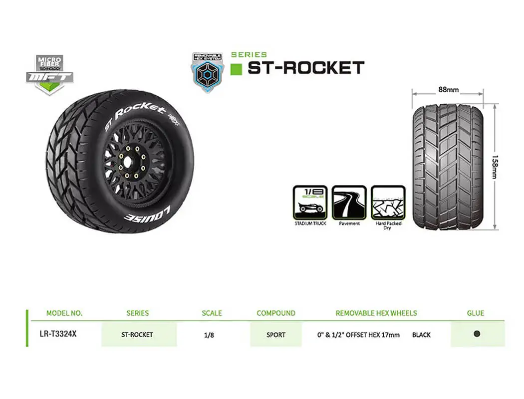 Louise Rc St-Rocket Removable Hex 17mm 1/8 0" & 1/2" Offset – view 6