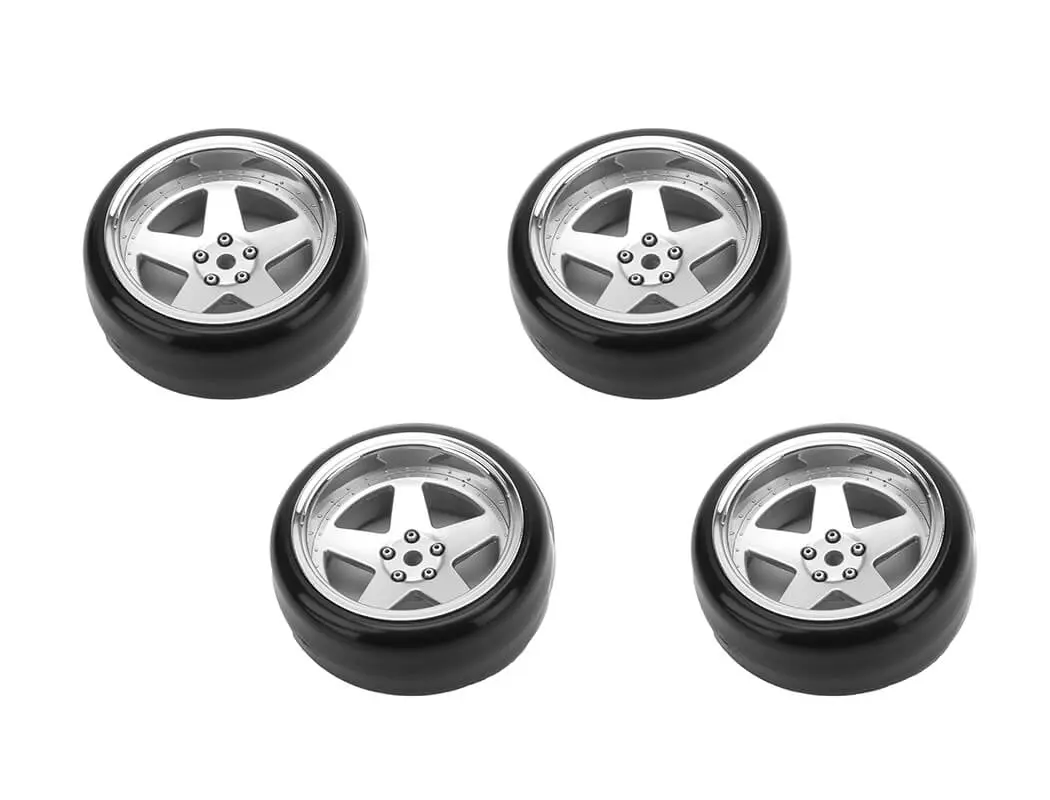 Louise Rc 1/10 Drift 2,4,6,8mm Offset 5-Spoke Wheels Matte Silver With Tyres – view 3