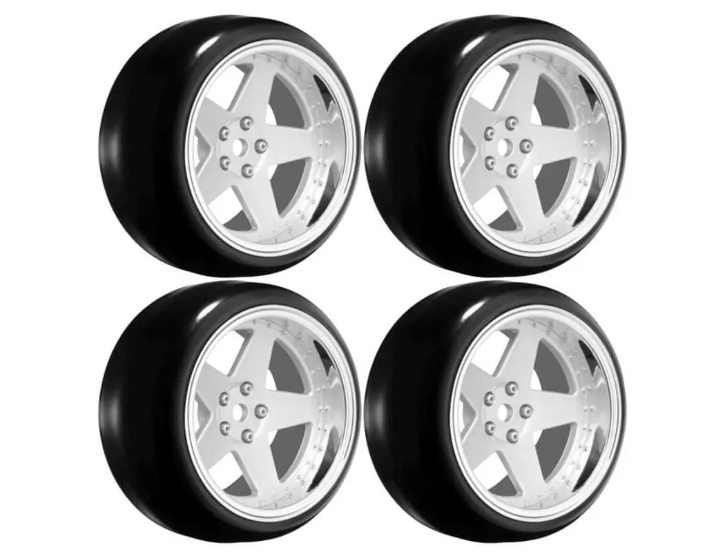 Louise Rc 1/10 Drift 2,4,6,8mm Offset 5-Spoke Wheels Matte Silver With Tyres – view 4