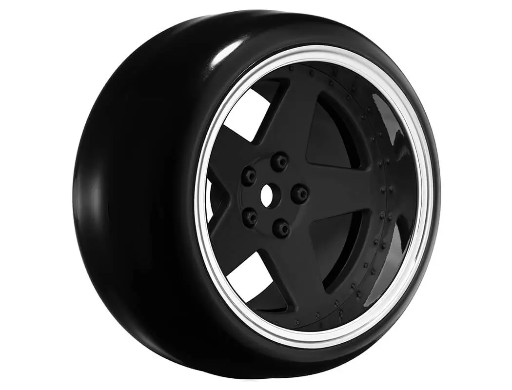 Louise Rc 1/10 Drift 2,4,6,8mm Offset 5-Spoke Wheels Matte Black With Tyres – view 2