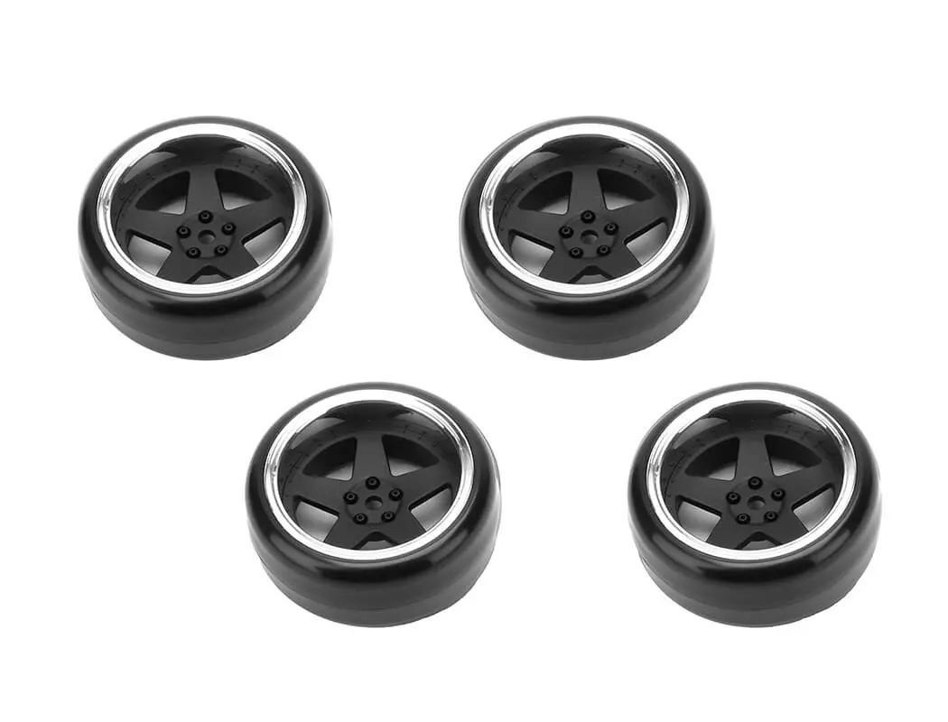 Louise Rc 1/10 Drift 2,4,6,8mm Offset 5-Spoke Wheels Matte Black With Tyres – view 3