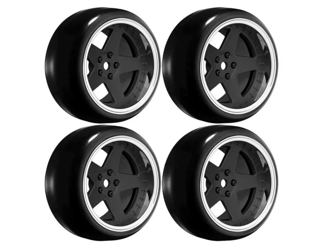 Louise Rc 1/10 Drift 2,4,6,8mm Offset 5-Spoke Wheels Matte Black With Tyres – view 4
